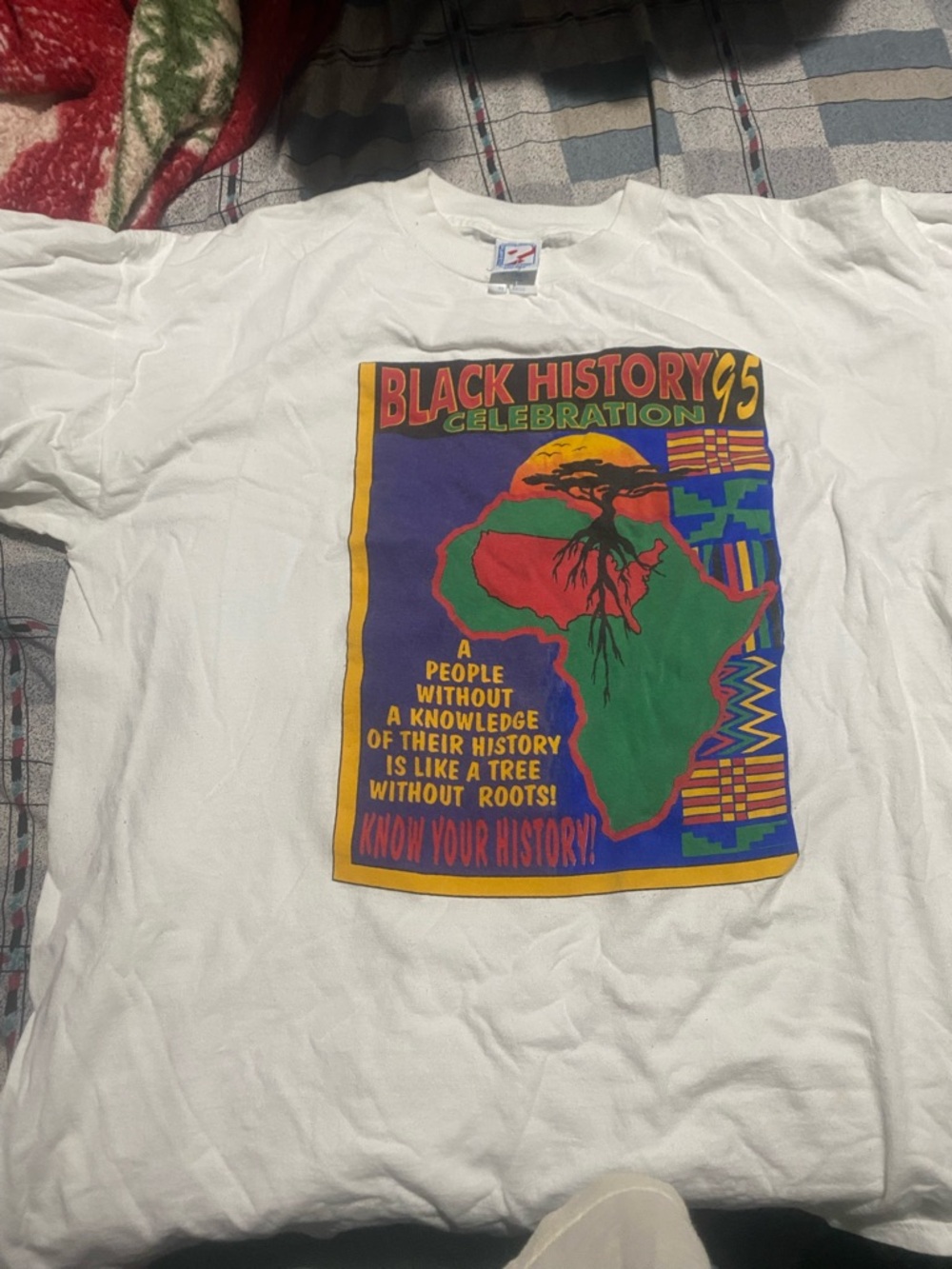 Vintage 90s Black History White T-Shirt Rare Single Stitch 2XL Made in the USA
